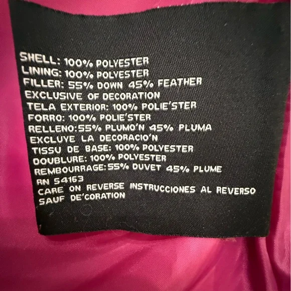 GUESS Puffer Jacket Purple Magenta Quilted Down Blend Puffer Coat Women Med - Picture 15 of 16